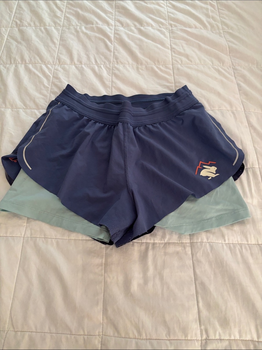Rabbit Purple and Light Aqua Liner Women's Running shorts  Sz XS Rabbit
